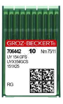 Igły Groz Beckert - UY 154 GCS UY 154 GFS- dwustronnie płaska